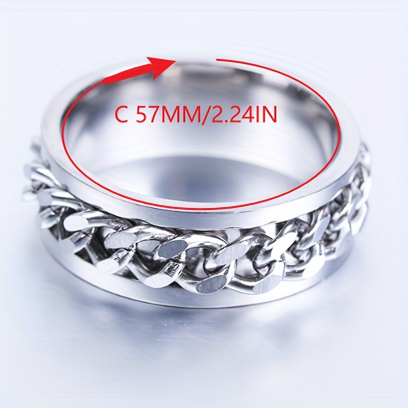 Men's Rotatable Stainless Steel Single Ring